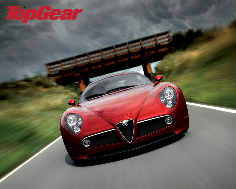 Red Alfa Romeo Sports Car — Dramatic