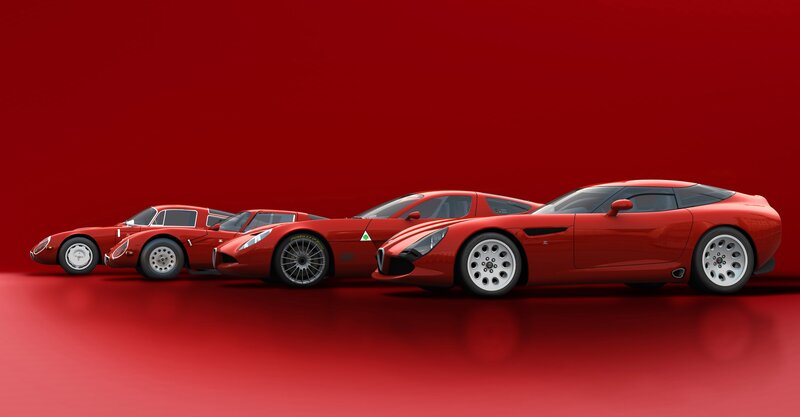 Red Alfa Romeo sports cars