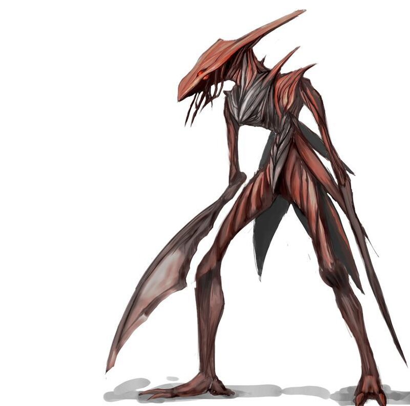 Red Alien Creature — Brown