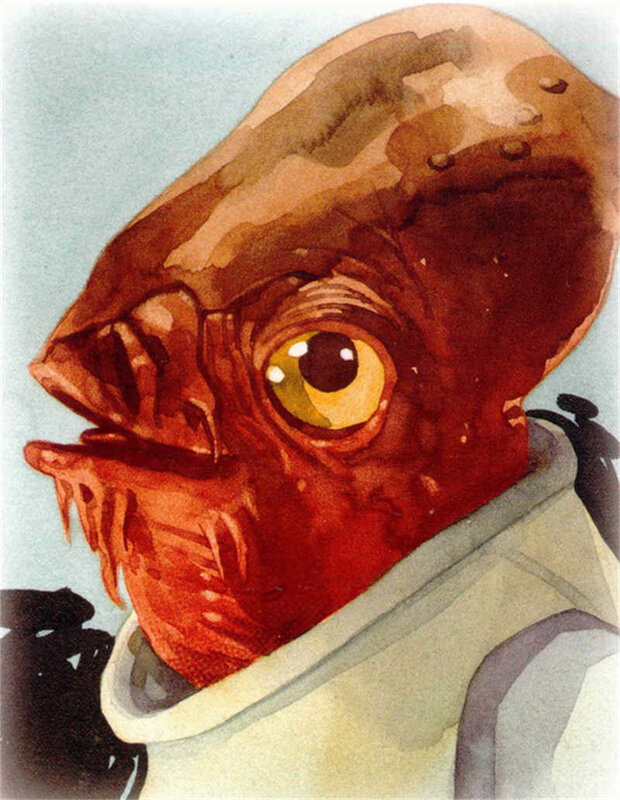 Red Alien Creature — Dramatic, Illustration