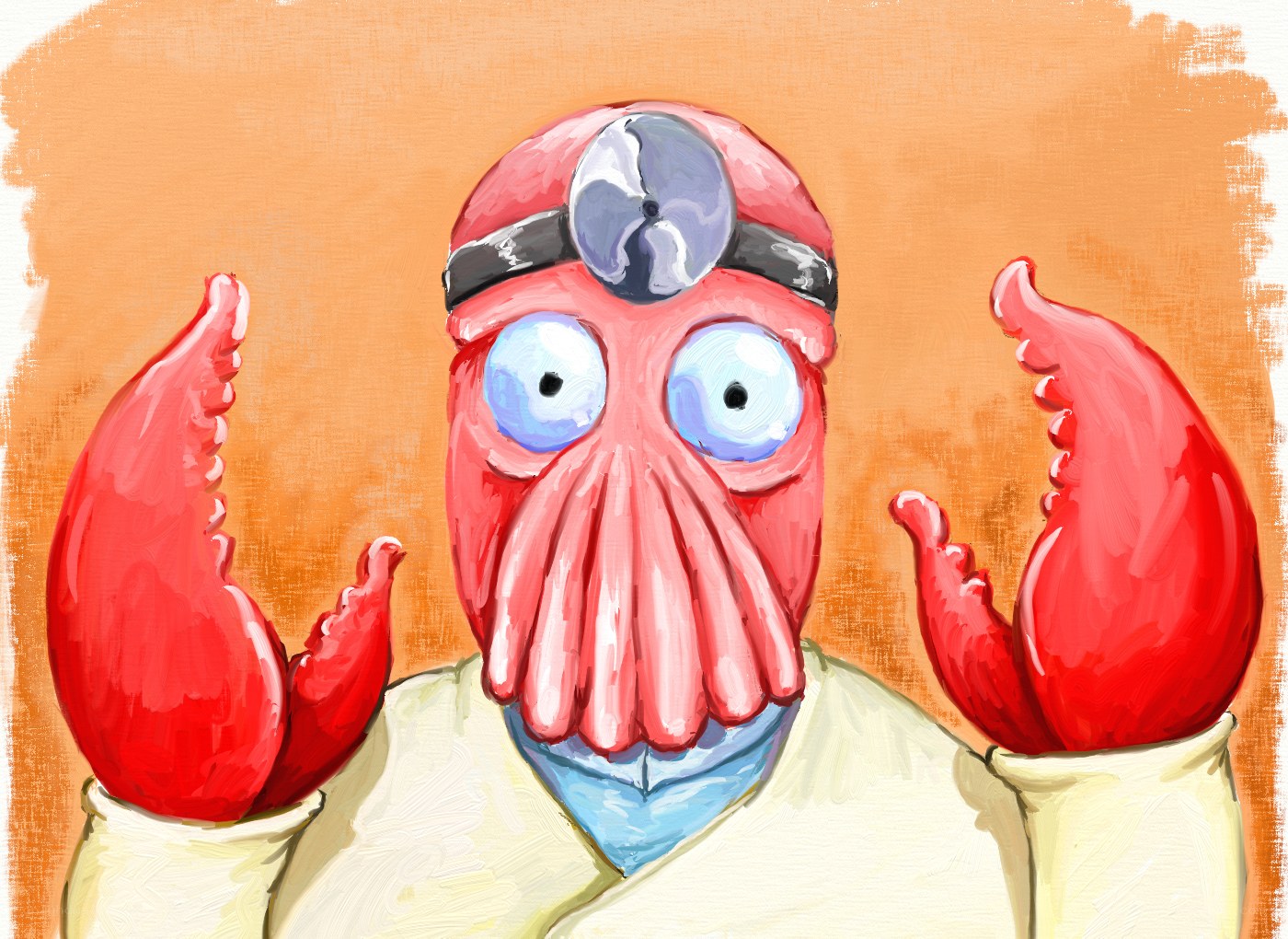 red alien doctor character