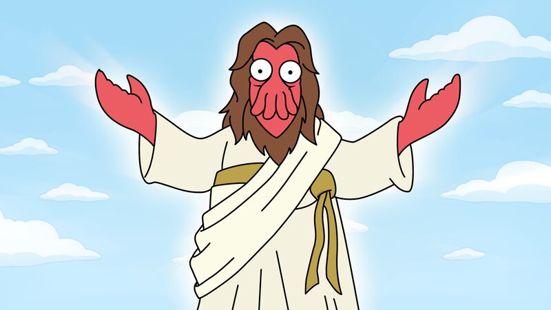Red Alien Figure in Robe