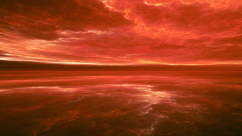 Red Alien Landscape — Dramatic, Sunset, Digital Art