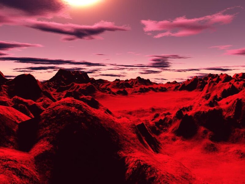 Red Alien Landscape — Dramatic