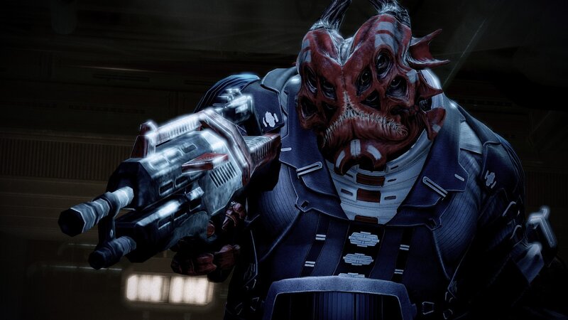 Red Alien Soldier — Dark, Dramatic