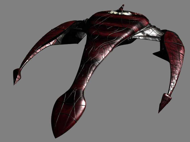 red alien spaceship model