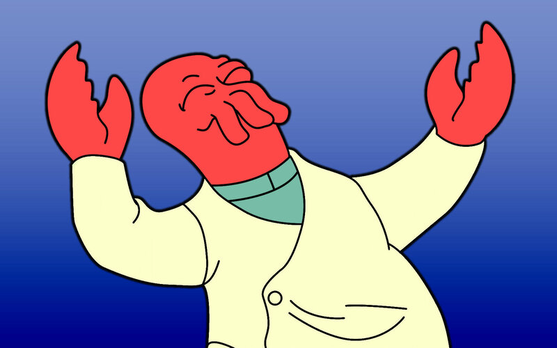 Red Alien with Claws — Joyful