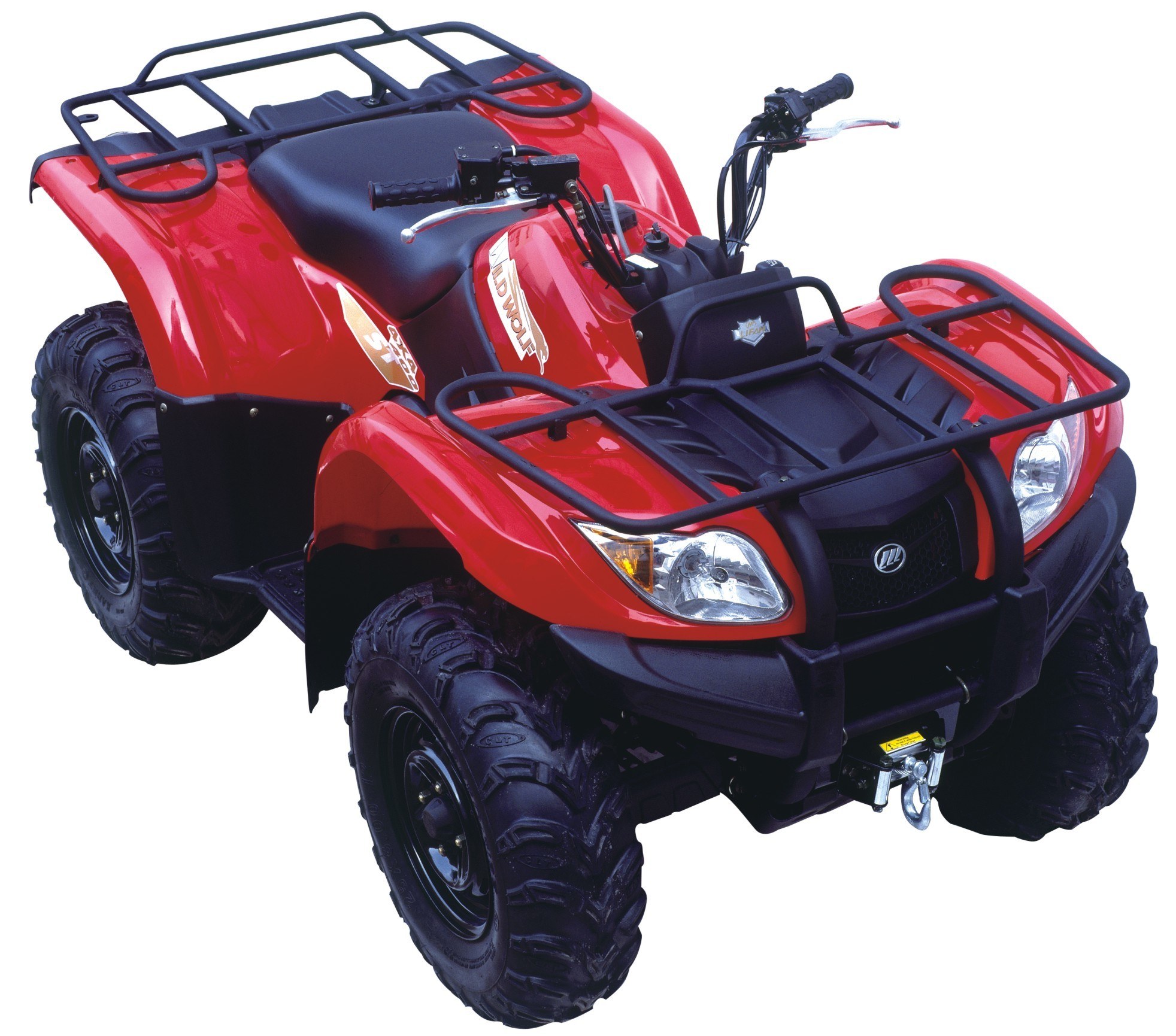 red all-terrain vehicle