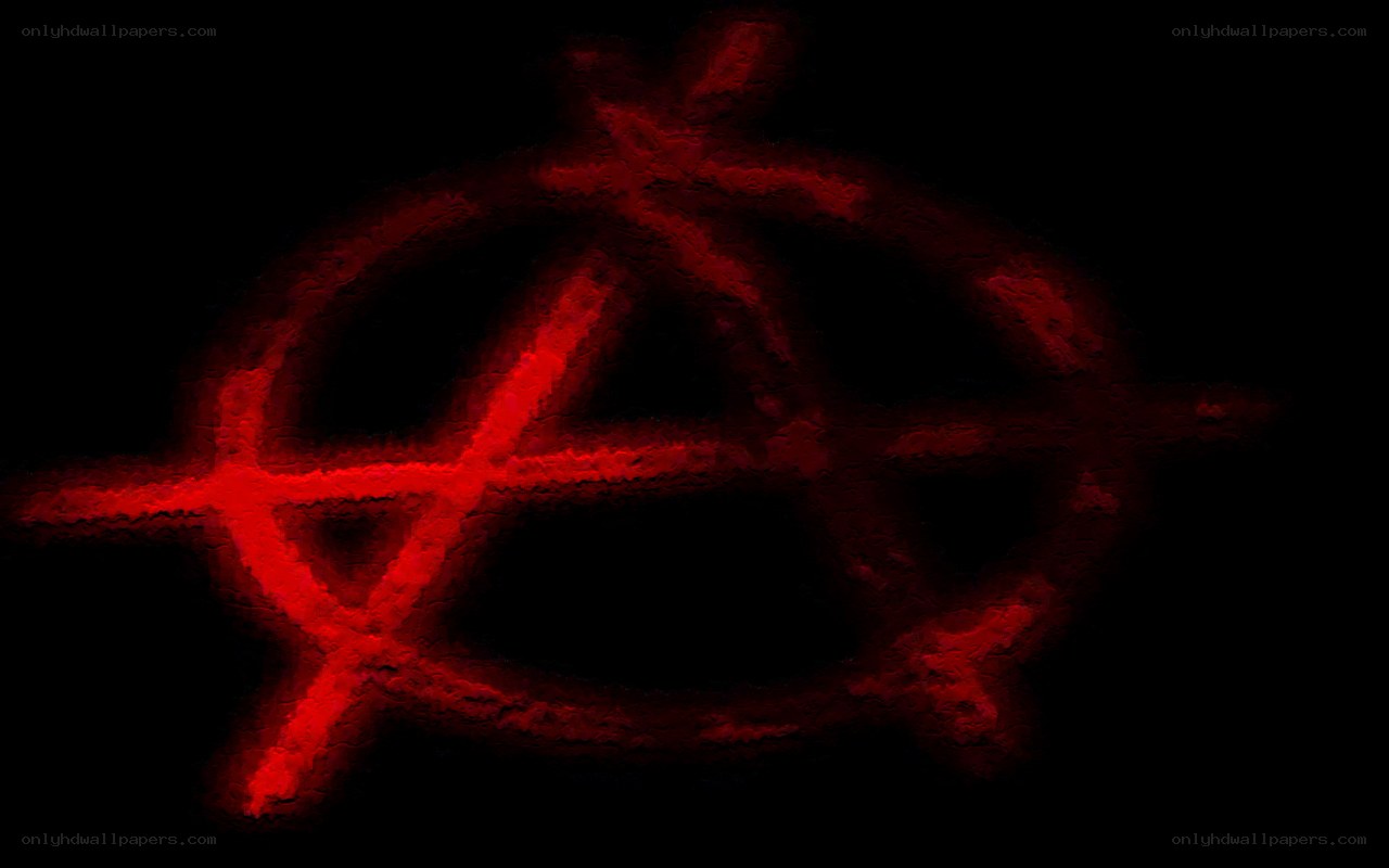 red anarchy symbol on black