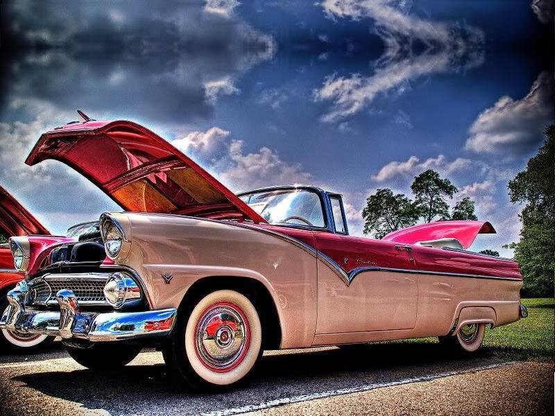 Red and Beige Convertible Car