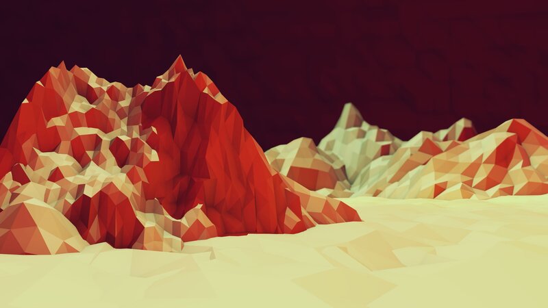 Red and Beige Mountains — Dramatic