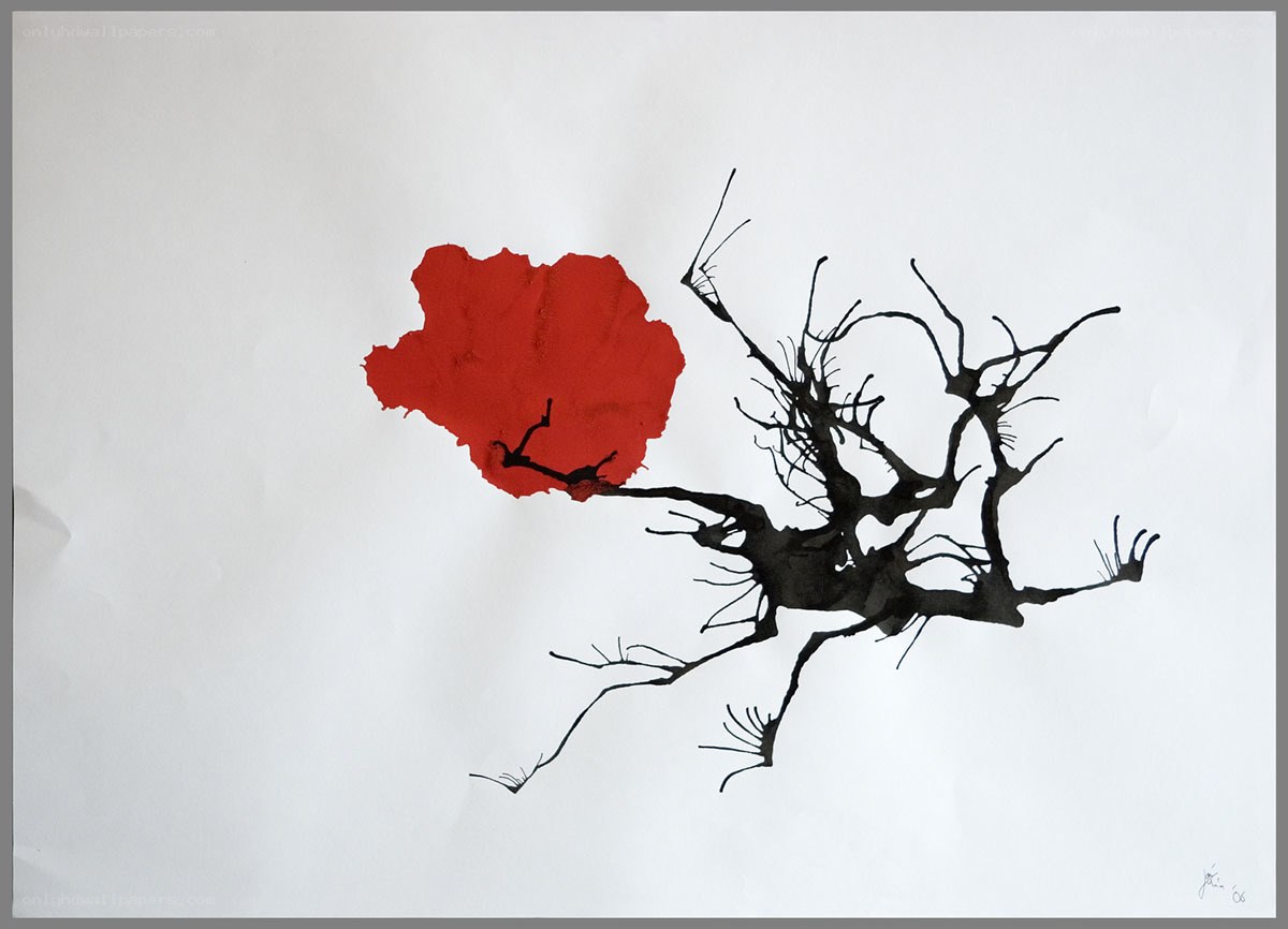 Red and black abstract art