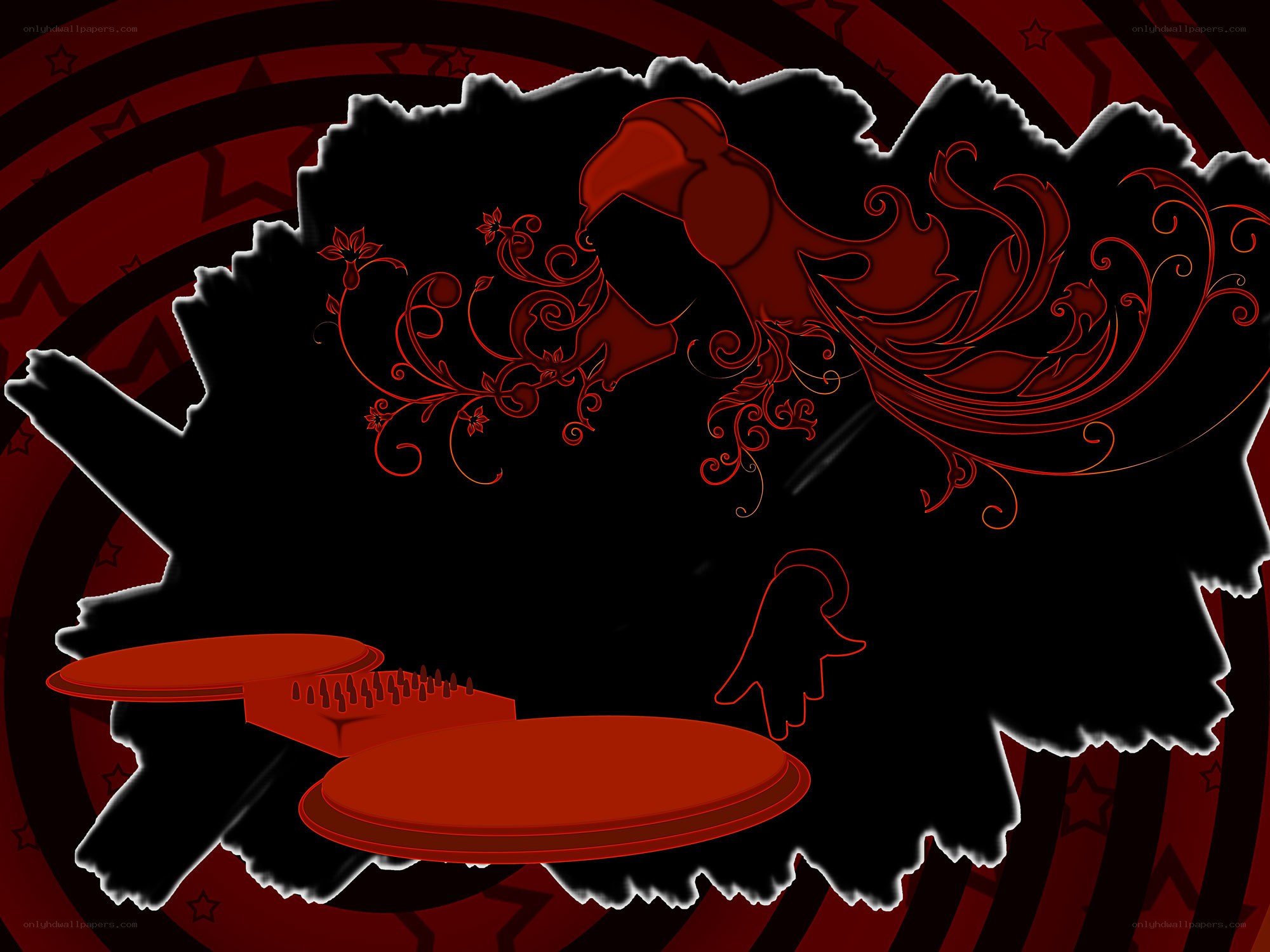 red and black abstract design