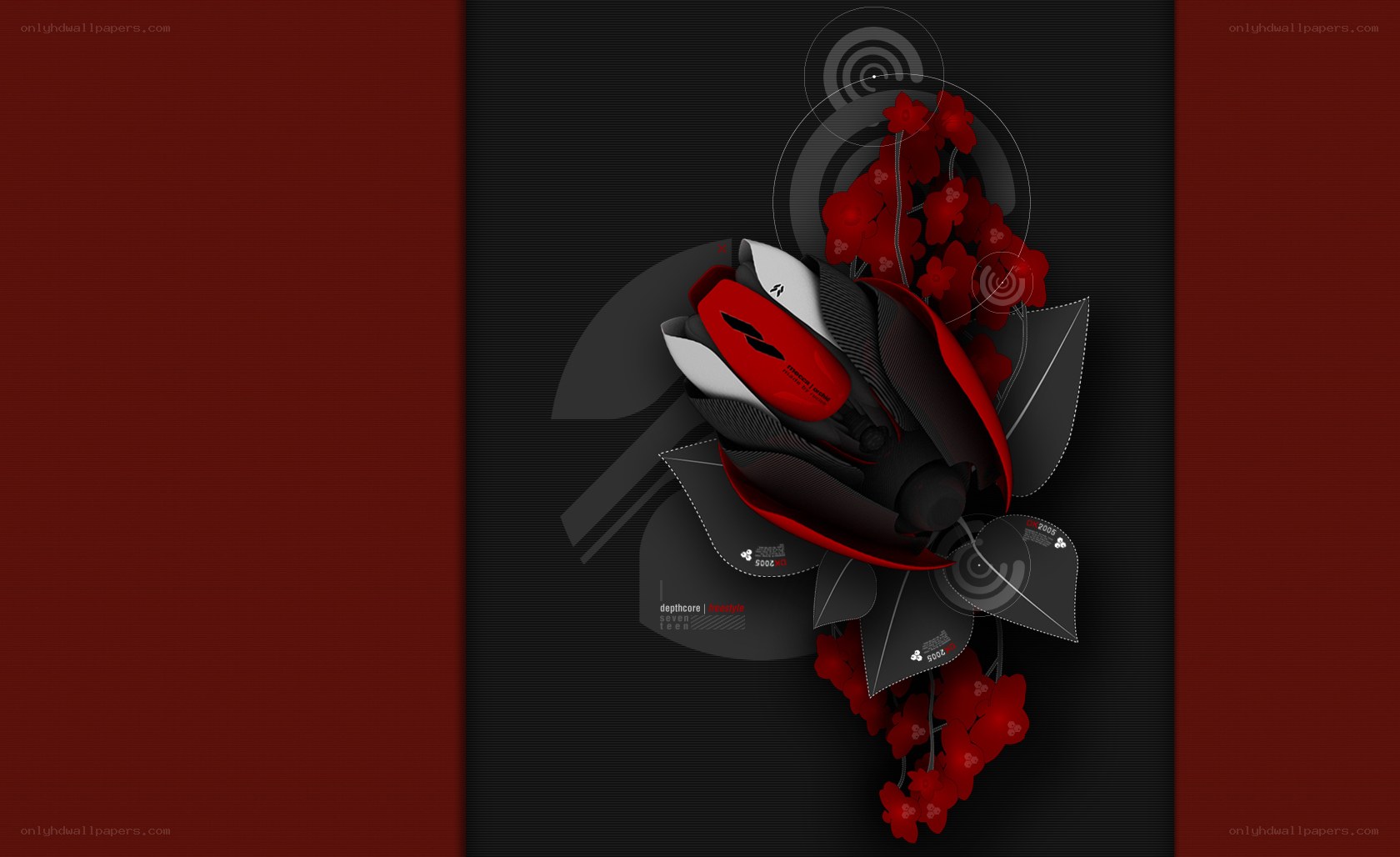 Red and black abstract design