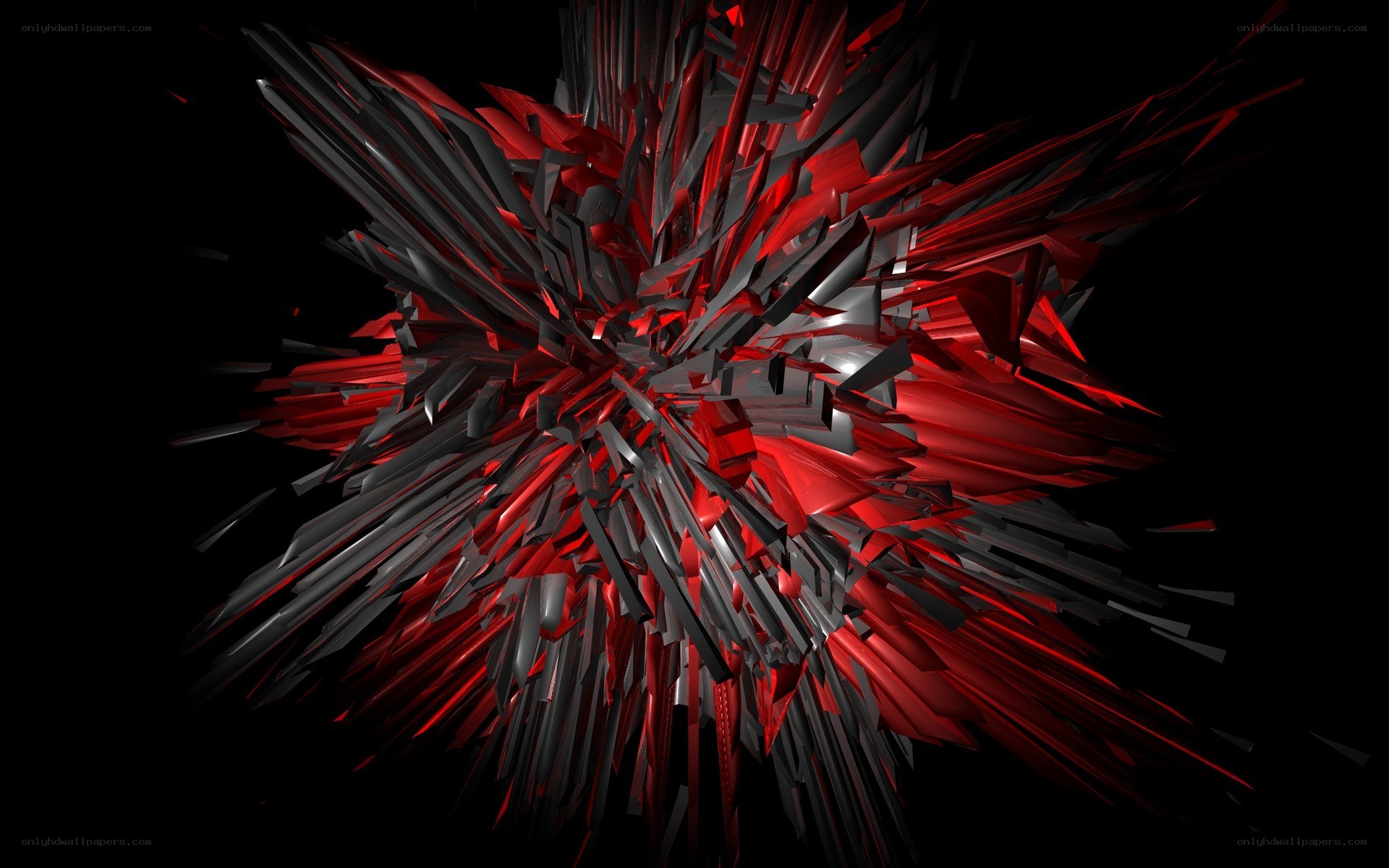 Red and black abstract explosion