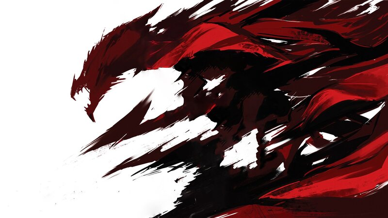 Red and Black Abstract Form