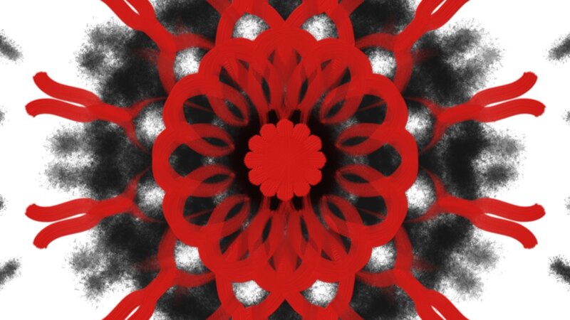 Red and black abstract mandala
