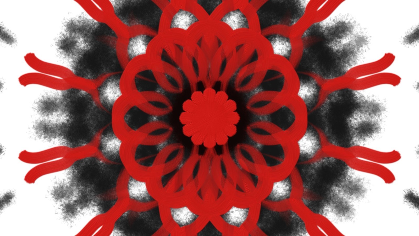 Red and black abstract mandala