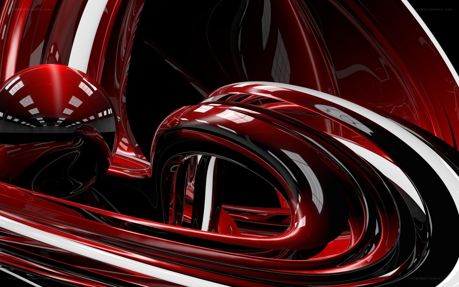 Red and black abstract sculpture