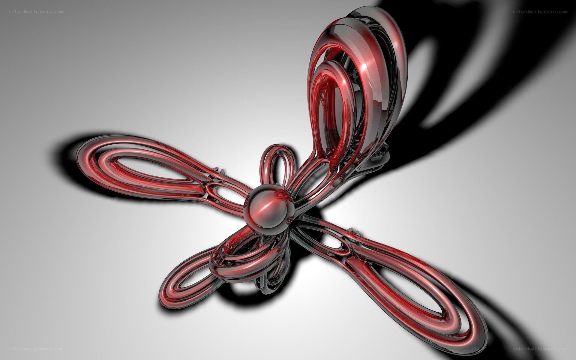 Red and black abstract sculpture