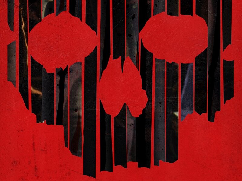 Red and Black Abstract Shapes — Dramatic, Abstract Art