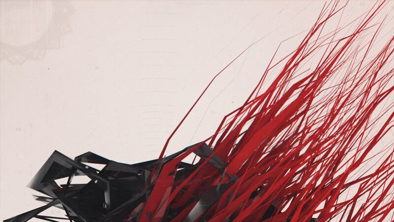 Red and Black Abstract Shapes — Dramatic, Digital Art, Lines