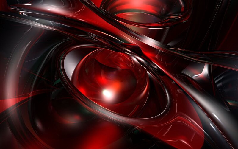 Red and Black Abstract Shapes — Dramatic