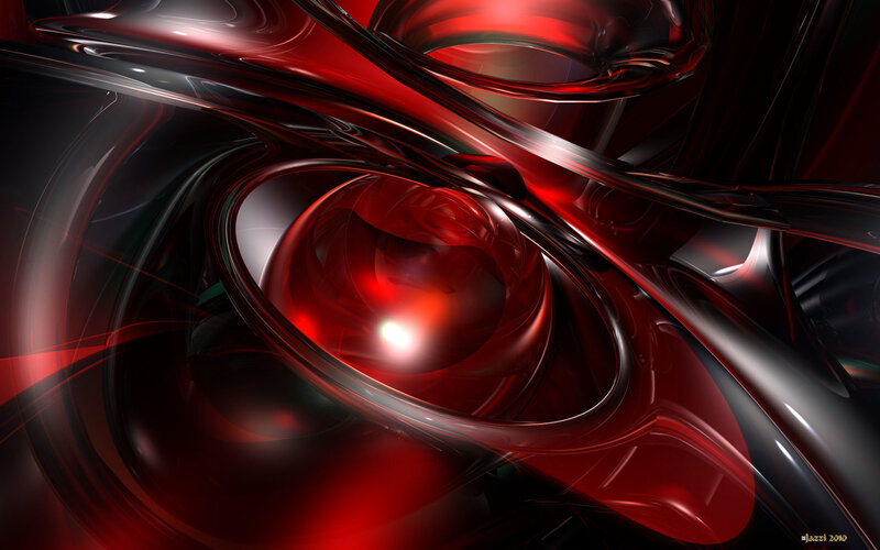 Red and Black Abstract Shapes