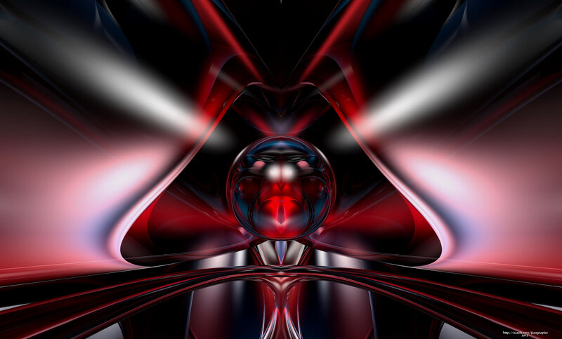 Red and Black Abstract Sphere