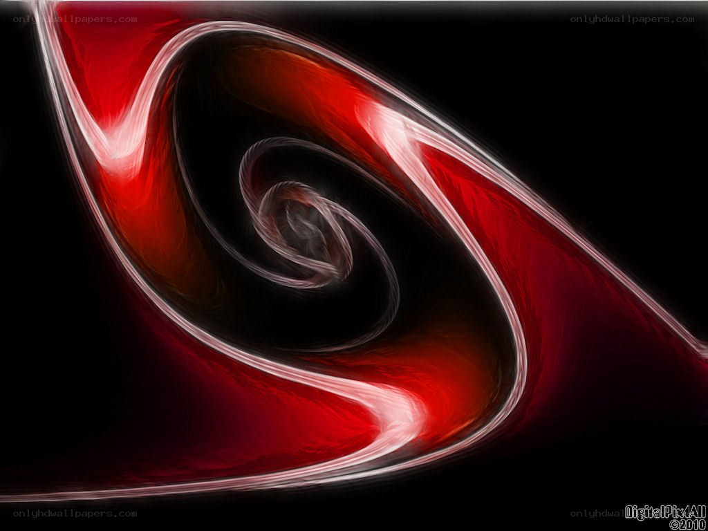 Red and black abstract swirl