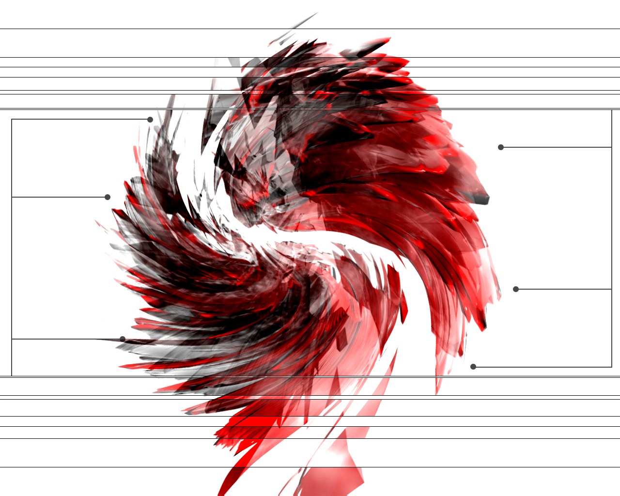 Red and black abstract swirl