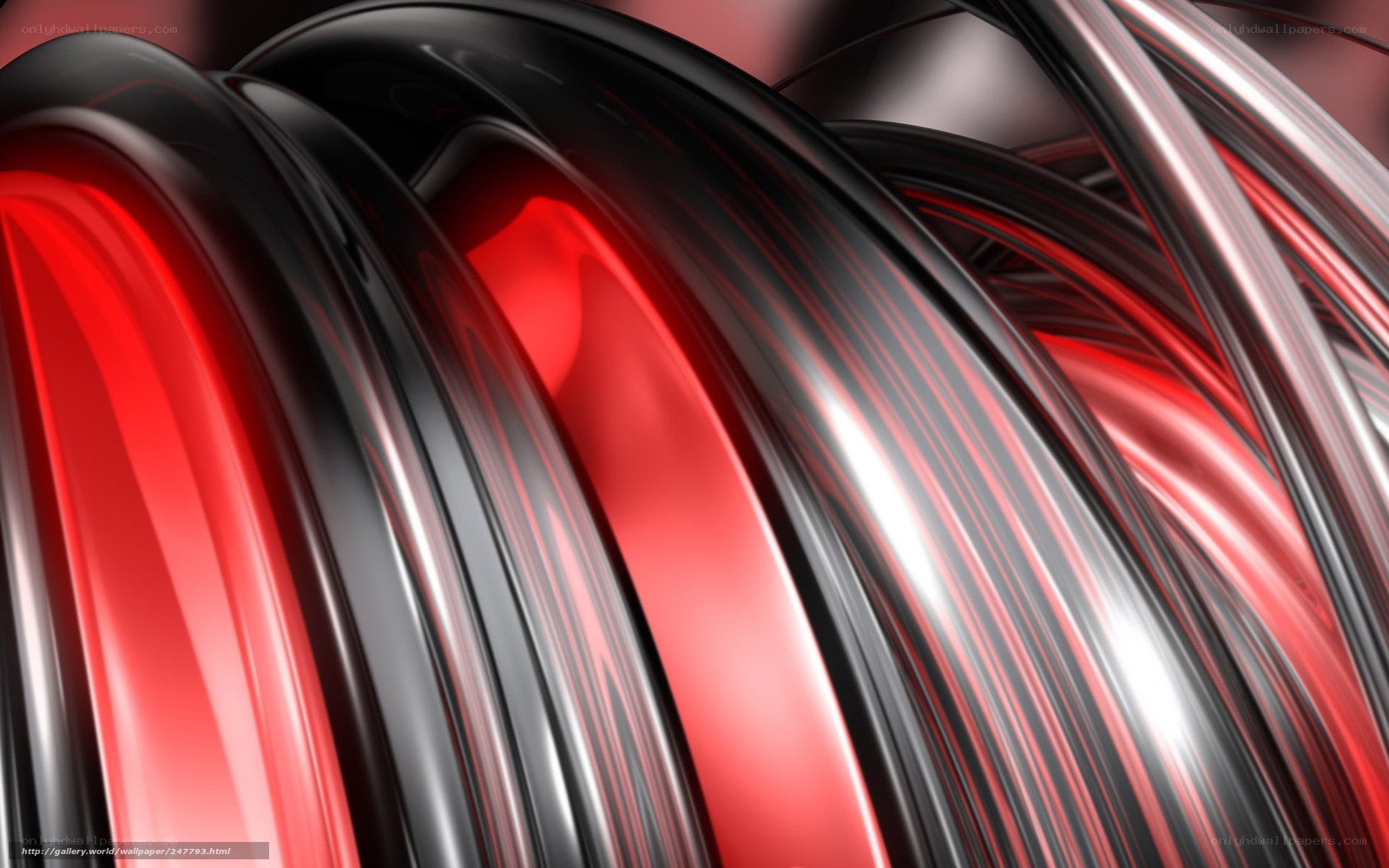 Red and black abstract swirls