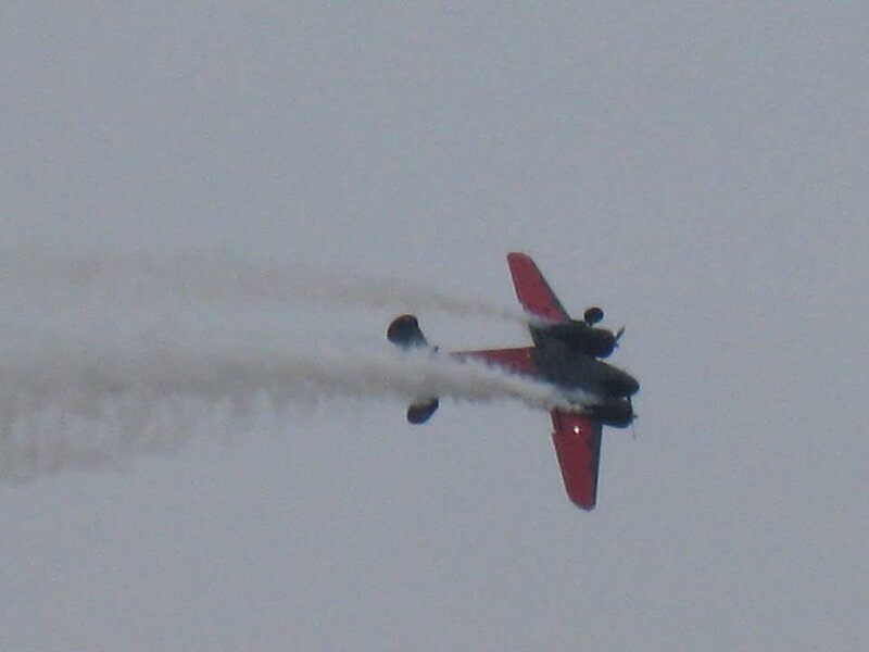 Red and Black Airplane — Gray
