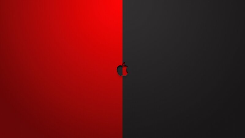 Red and black Apple logo