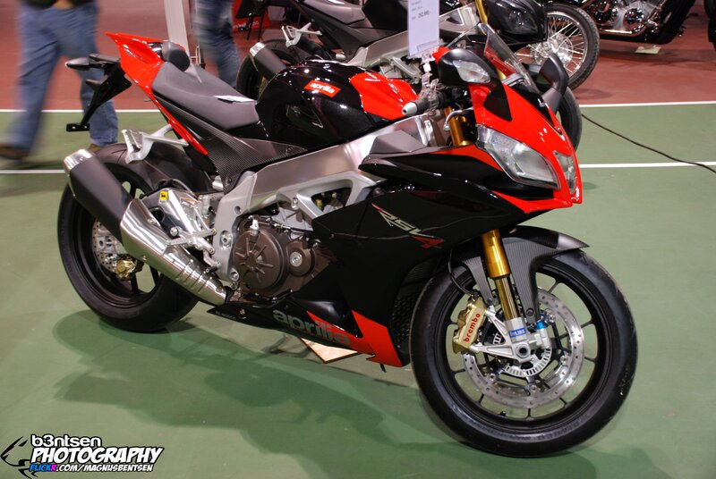 Red and black Aprilia sportbike
