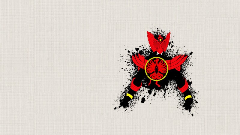 Red and Black Armored Figure — Dramatic