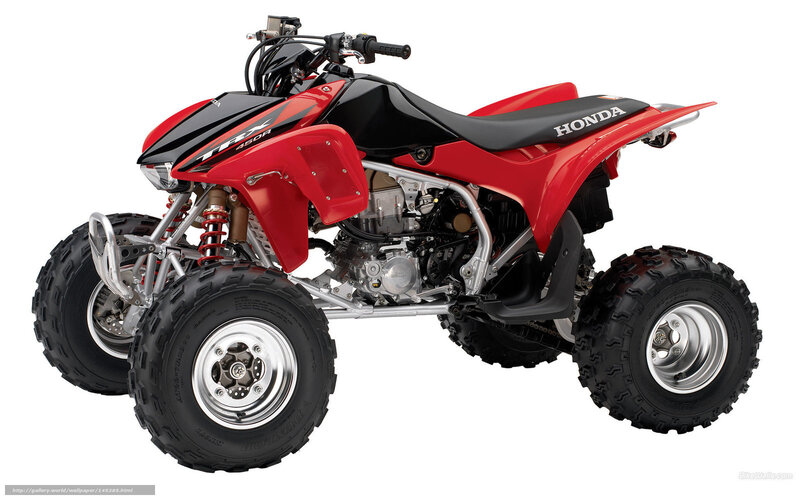 Red and Black Atv — Neutral, Photograph, Handlebars