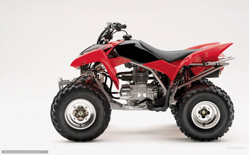 red and black atv quad