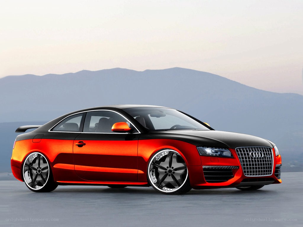 red and black audi coupe