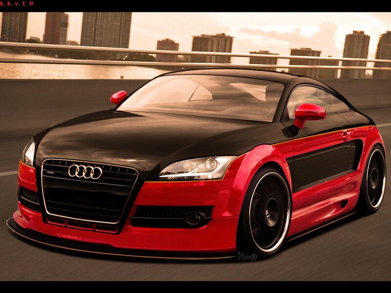 red and black audi sports car
