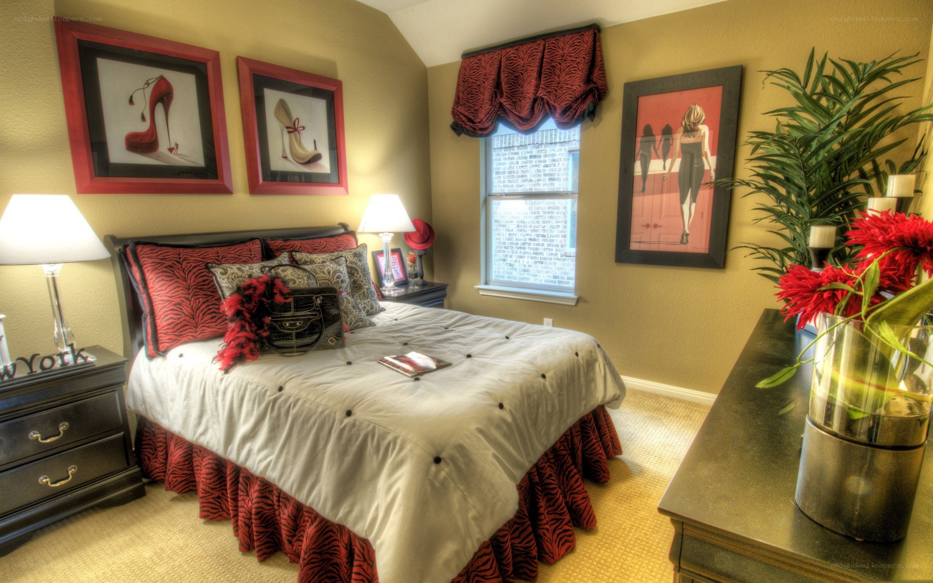 red and black bedroom decor