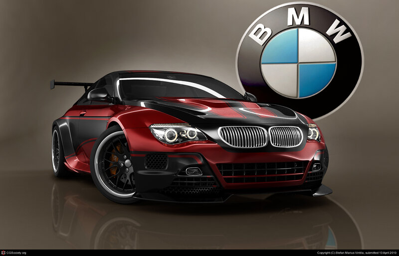 Red and black BMW race car