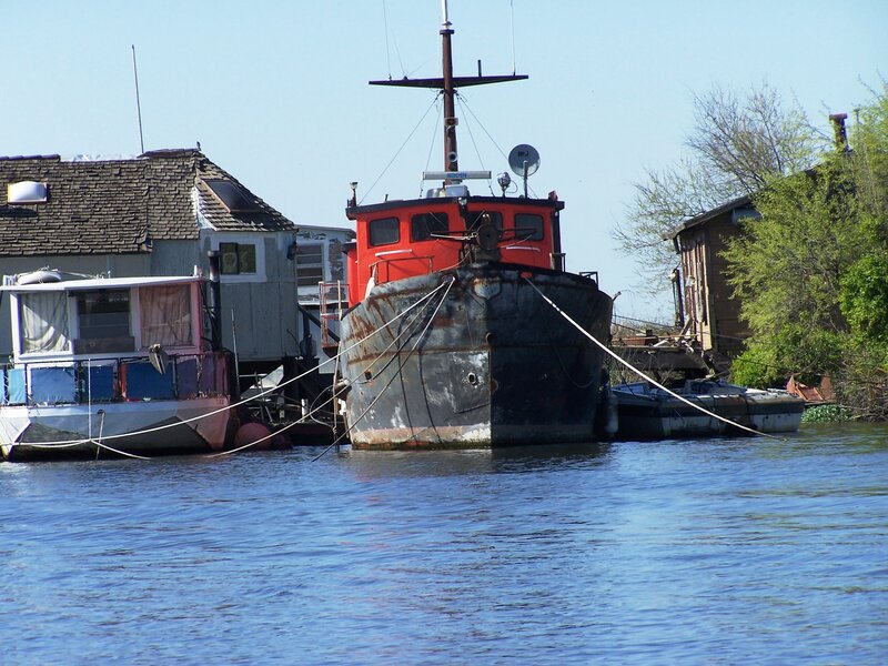Red and Black Boat