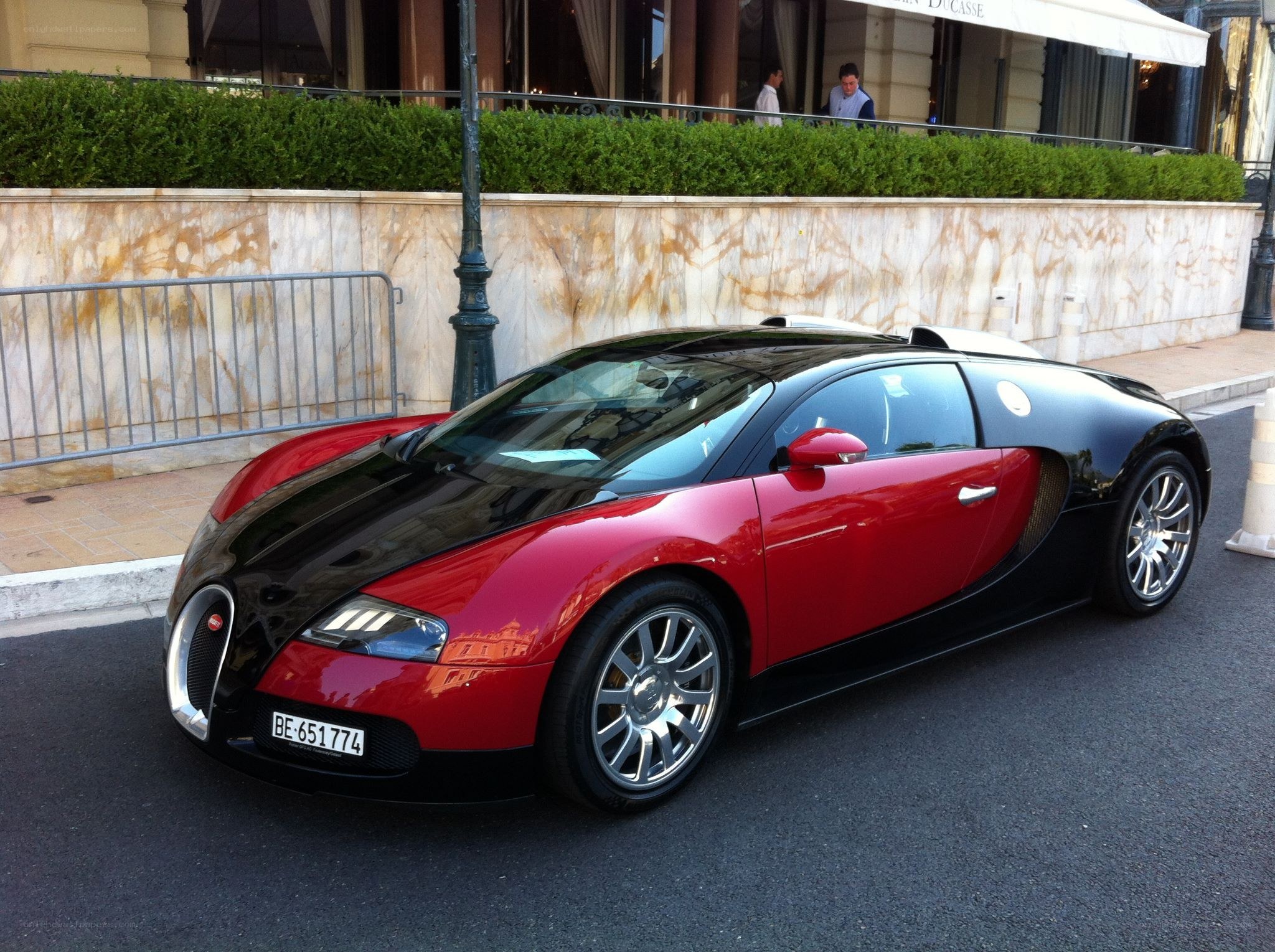 Red and black Bugatti Veyron