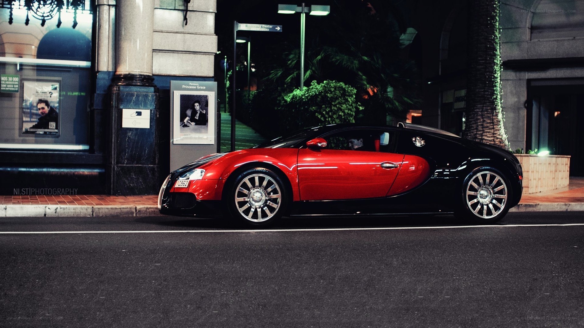Red and black Bugatti Veyron