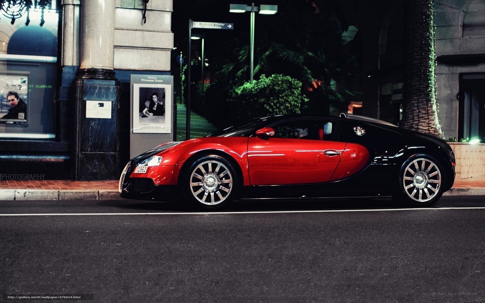 Red and black Bugatti Veyron