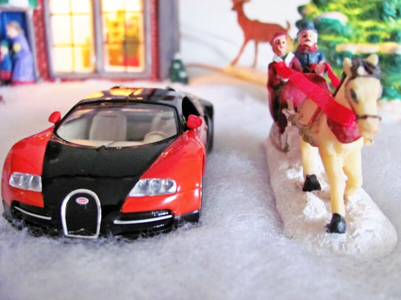 Red and Black Car — Festive