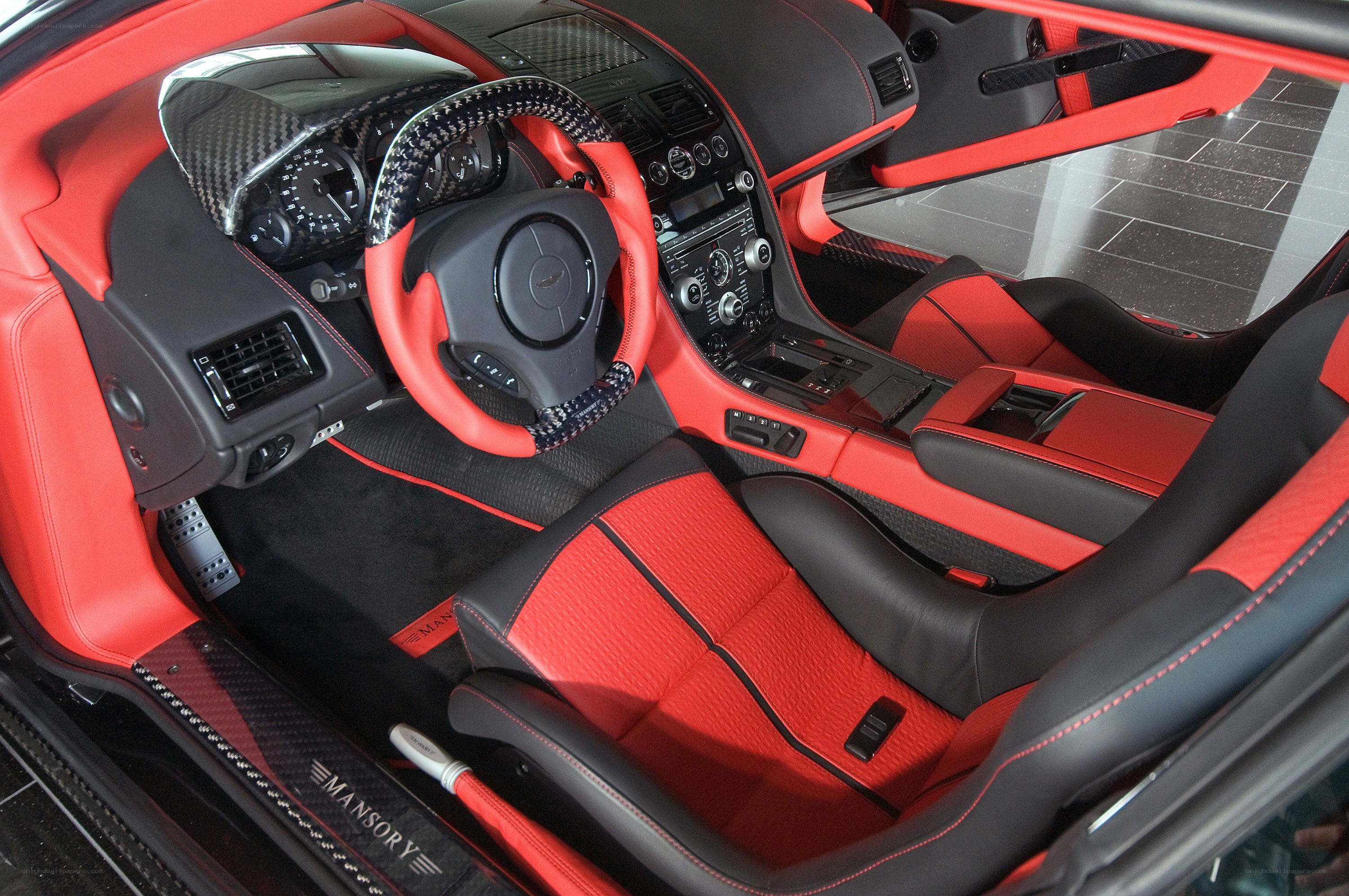 red and black car interior