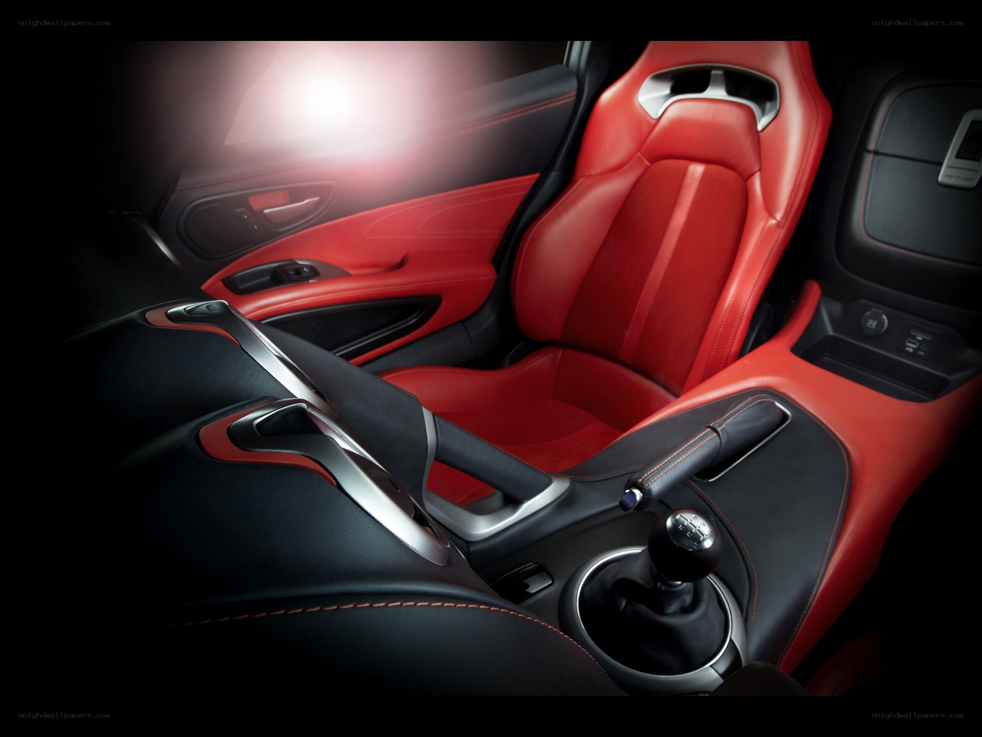 red and black car interior