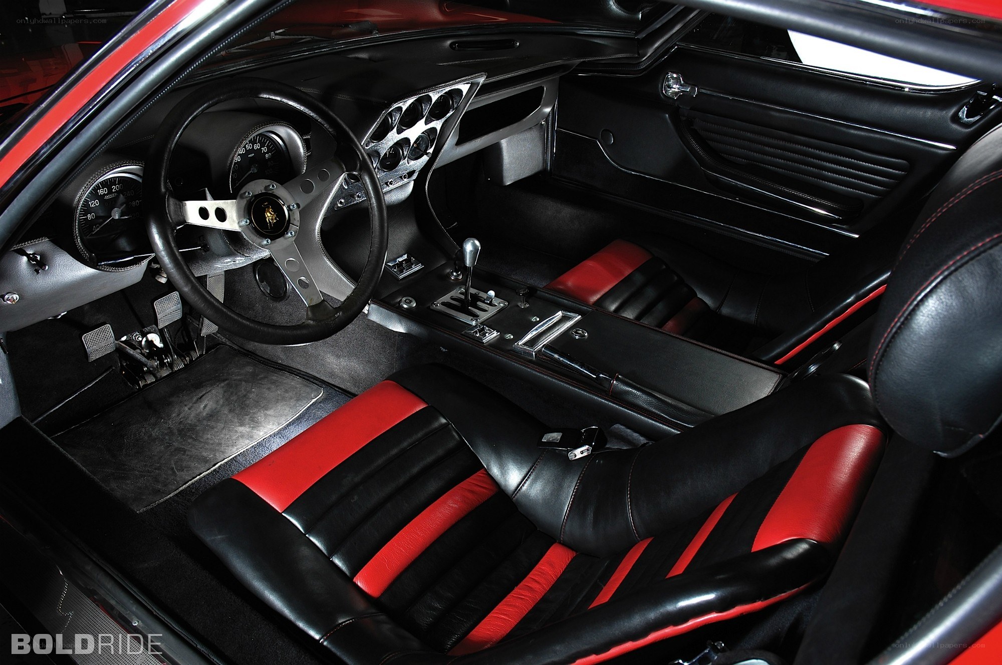 red and black car interior